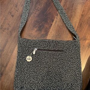 The Sak Black and White Textured Shoulder Bag